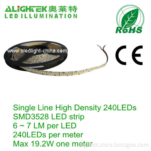 Highest Density 240led/m Smd 3528 Led Strip With 10mm Pcb 